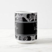 silver and black glittery monogramed personalized koffiemok (Center)