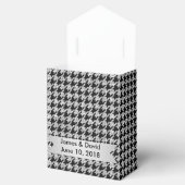 Silver and Black Herringbone Favor Box Bedankdoosjes (Geopend)