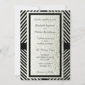 Silver and Black Modern Chevron Wedding Invitation Kaart (Voorkant)