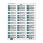 Silver and Blauwgroen Damask Return Address Label (Full Sheet)