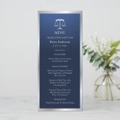 Silver and Blue Justice Logo Law School Afstuderen Menu (Staand voorkant)