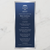 Silver and Blue Justice Logo Law School Afstuderen Menu (Voorkant)