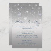 Silver and Blue Snowflakes Christmas Party | Kaart (Voorkant / Achterkant)