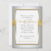 Silver and Gold 65th Birthday Invitation Kaart (Achterkant)
