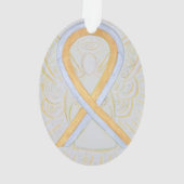 Silver and Gold Awareness Ribbon Angel Ornament (achterkant)