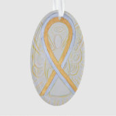Silver and Gold Awareness Ribbon Angel Ornament (voorkant)