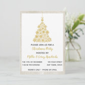 Silver and Gold Kerstmis Uitnodiging (Staand voorkant)