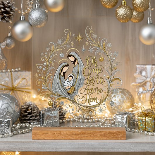 Silver and gold nativity Christmas