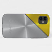 Silver and Gold Shiny Steel Metal Case-Mate iPhone Case (Achterkant (horizontaal))