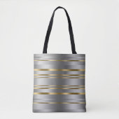 Silver and Gold Stripes Pattern-Canvas tas (Voorkant)