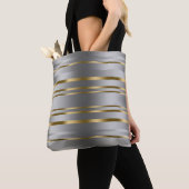 Silver and Gold Stripes Pattern-Canvas tas (Dichtbij)