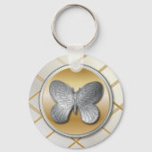 Silver and golden effect butterfly bg5 sleutelhanger (Achterkant)