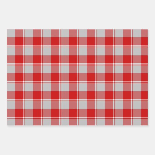 Silver and Guardsman Red Plaid Inpakpapier Vel (Voorkant 3)