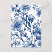 Silver And Navy Blue Wedding Details Informatiekaartje (Achterkant)