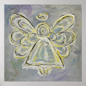 Silver and White Guardian Light Angel Poster Print (Voorkant)