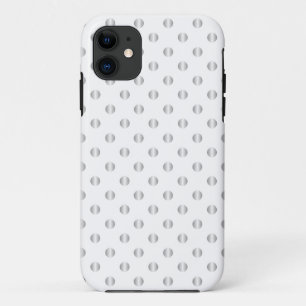Silver and White Polka Dots iPhone Case