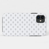 Silver and White Polka Dots iPhone Case (Achterkant (horizontaal))