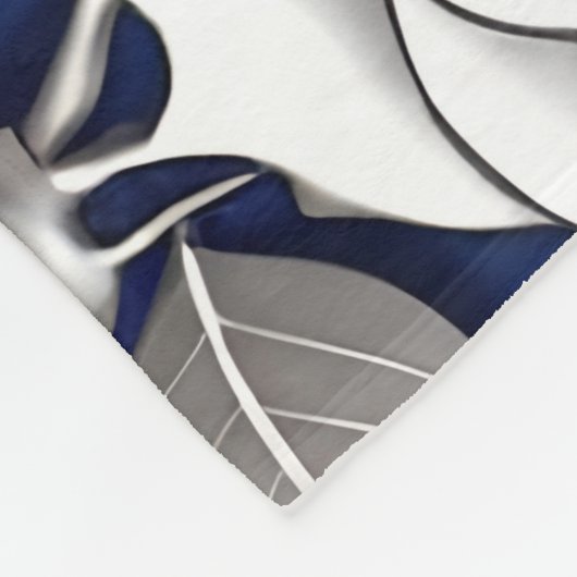 Silver And White Roses Fleece Deken (Hoek)