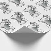 Silver and White Shih Tzu Cartoon Dog Pattern Cadeaupapier (Hoek)