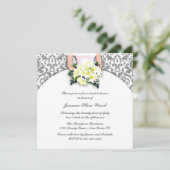 Silver and Yellow Bridal Shower Invitation Kaart (Staand voorkant)