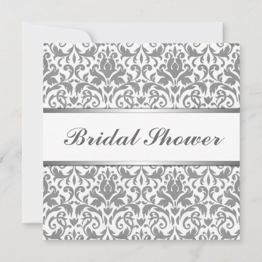 Silver and Yellow Bridal Shower Invitation Kaart (Achterkant)