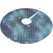 Silver Aqua Blue Mermaid Kerstboom Rok (Gekanteld)
