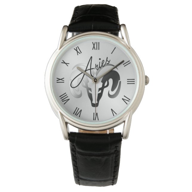 Silver Aries de dierentuin van Ram Horloge (Voorkant)