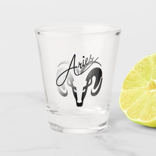 Silver Aries de dierentuin van Ram Shot Glas (Voorkant)