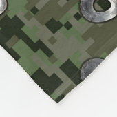 Silver Aries Zodiac-symbool op Green Digital Camo Fleece Deken (Hoek)