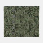 Silver Aries Zodiac-symbool op Green Digital Camo Fleece Deken (Voorkant (Horizontaal))