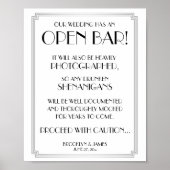 Silver Art Deco Gatsby Open Bar, 8x10 Poster (Voorkant)