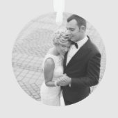  Silver Art Deco Wedding Monogram Foto Ornament (achterkant)