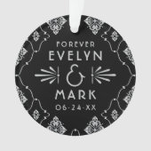  Silver Art Deco Wedding Monogram Foto Ornament (voorkant)