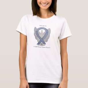 Silver Awareness Ribbon Angel - Aangepaste Shirten T-shirt
