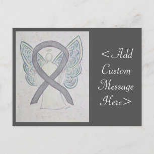Silver Awareness Ribbon Angel Custom Briefkaart