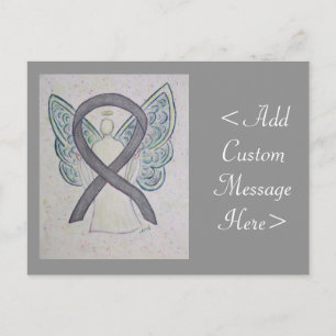 Silver Awareness Ribbon Angel Custom Briefkaart