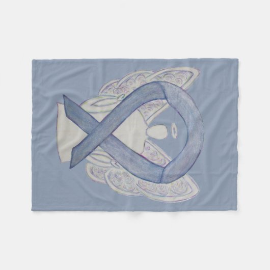 Silver Awareness Ribbon Angel Custom Soft Blanket Fleece Deken (Voorkant (Horizontaal))