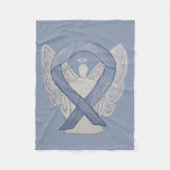 Silver Awareness Ribbon Angel Custom Soft Blanket Fleece Deken (Voorkant)