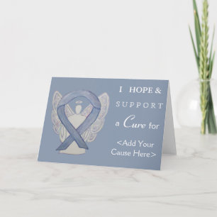 Silver Awareness Ribbon Angel Custom Wenskaart Kaart