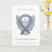 Silver Awareness Ribbon Angel Gepersonaliseerd Car Kaart (Gele Bloem)