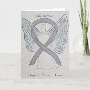 Silver Awareness Ribbon Angel Wenskaart Feestdagen Kaart