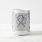 Silver Awareness Ruban Angel Art Mug (Centre)
