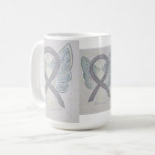 Silver Awareness Ruban Angel Art Mug (Devant gauche)