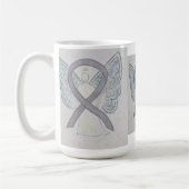 Silver Awareness Ruban Angel Art Mug (Gauche)