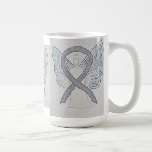 Silver Awareness Ruban Angel Art Mug (Droite)