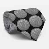 Silver Aztec-kalender Stropdas (Opgerold)