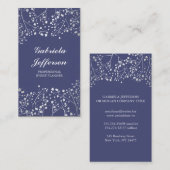 Silver Baby's Breath Navy  Elegant Visitekaartje (Voorkant / Achterkant)