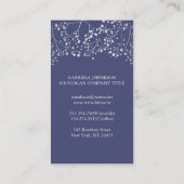 Silver Baby's Breath Navy  Elegant Visitekaartje (Achterkant)