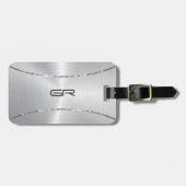 Silver Background Silver Strees accent Bagagelabel (Voorkant horizontaal)