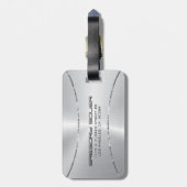 Silver Background Silver Strees accent Bagagelabel (Achterkant verticaal)